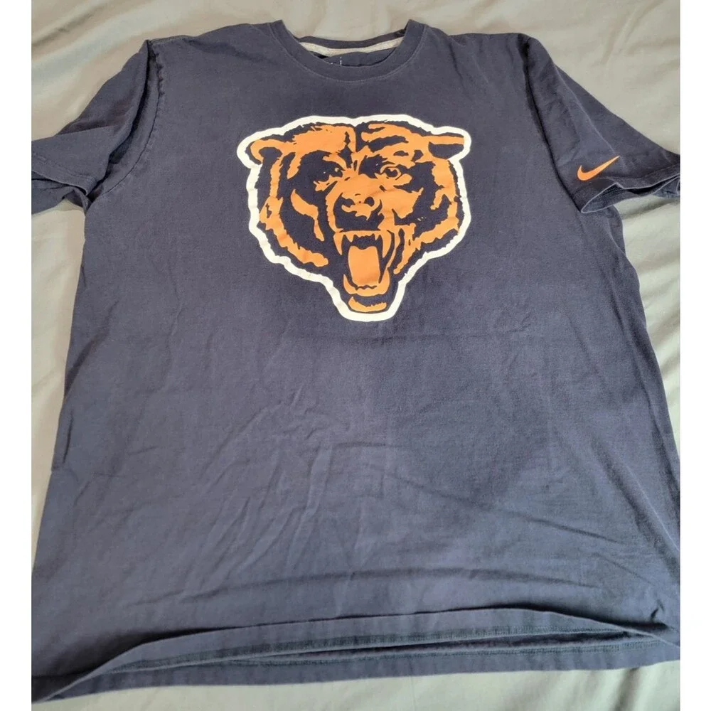 NFL Team Apparel Chicago Bears Big Graphic Logo Shirt XL Navy